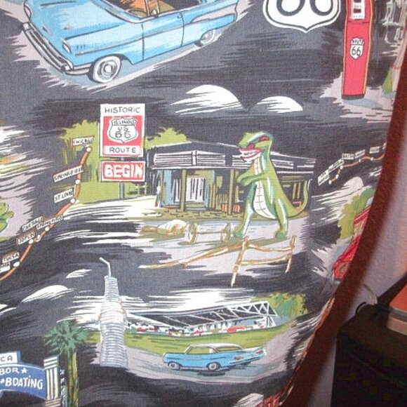 Vtg Pacific Legend Men's Hawaiian Shirt Size L Button Up Route 66 Dinosaur USA - Picture 12 of 12